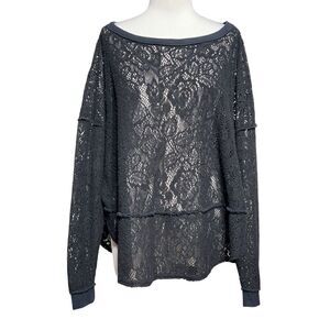 Free People Long Sleeve Sheer Oversize Tunic Size Small